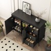 Okak Buffet Cabinet with Storage, Fluted Sideboard with Doors & Adjustable Shelves, Accent Console Table Coffee Bar for Living/Dining Room - 3 of 4
