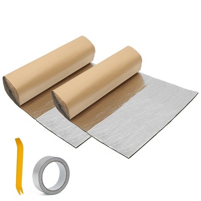 Unique Bargains Car Sound Deadening Mat Heat Insulation Aluminum Foil Foam 2 Pcs