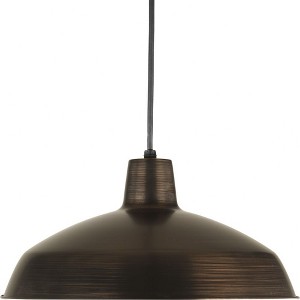 Progress Lighting, Sanabria, 1-Light, Pendant, Venetian Bronze, Spun Metal Shade - 1 of 2