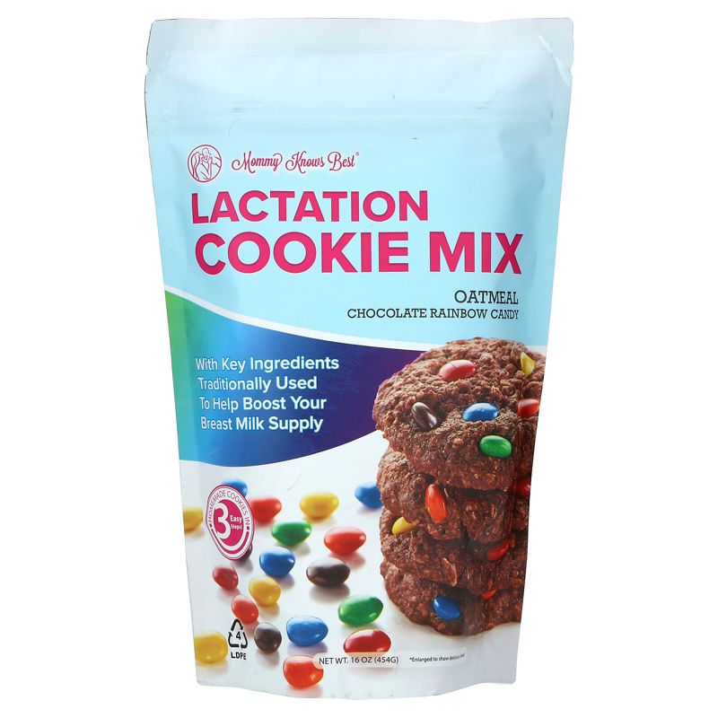 Mommy Knows Best Lactation Cookie Mix, Oatmeal Chocolate Rainbow Candy, 16 oz ( 454 g), 1 of 3