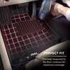 3D MAXpider Kagu Series Custom Fit All Weather Shock Absorbing Cabin Floor Mat Liner Set for 2014 to 2021 Toyota Tundra Crewmax with 1st & 2nd Rows - 4 of 4
