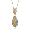 Rhodium and 14k gold plated pendant necklace with sparkling cubic zirconia - exquisite dual-tone jewerly for a touch of sophistication - 3 of 3