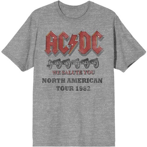 Acdc We Salute You North Tour Athletic Men\'s T-shirt Target American 1982 : Heather