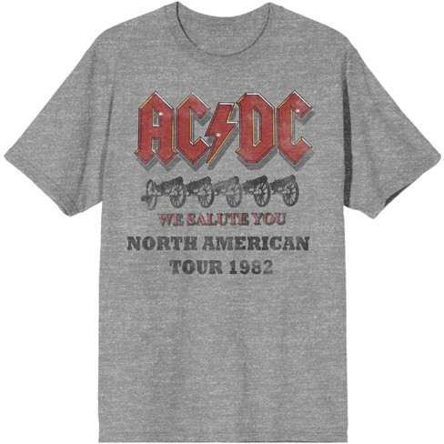 Acdc We Salute You North American Tour 1982 Men\'s Athletic Heather T-shirt  : Target