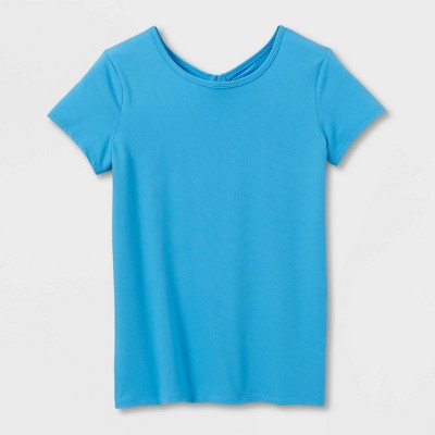 Girls' Short Sleeve Keyhole Back Gym T-Shirt - All in Motion™