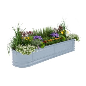 Vego Garden 9-in-1 Novel Modular Rectangular Metal Outdoor Raised Garden Bed Kit 42"x78"x17" - 1 of 4