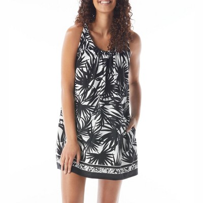 Beach House Style Palm Print Colette Adjustable Tank Dress