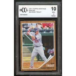 2011 Topps Heritage Minor League #44 Mike Trout Rookie Card BGS BCCG 10 Mint+ - 1 of 2
