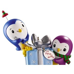 Carlton Cards 3.25" Heirloom Polar Pals Chitter and Chatter Christmas Ornament - White/Blue - 1 of 2