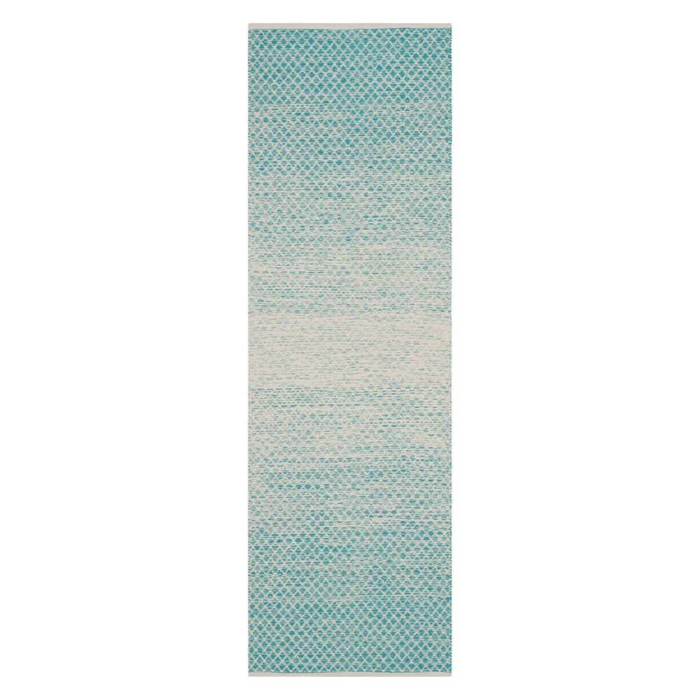  Runner Ombre Design Woven Turquoise/Ivory