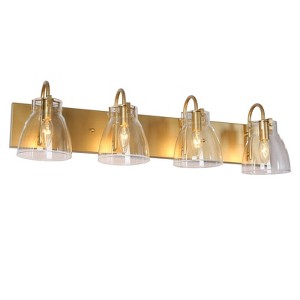 LNC Charm 29.5-in 4-Lights Matte Gold with Clear Glass Shade Modern/Contemporary Vanity Lights - 1 of 1