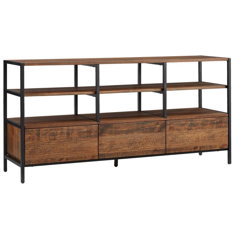 Felicia Rustic Industrial Metal/Wood TV Stand Console Table - Inspire Q, 1 of 9