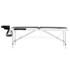 vidaXL 2-Zone Foldable Massage Table Aluminum Black and White - 3 of 4