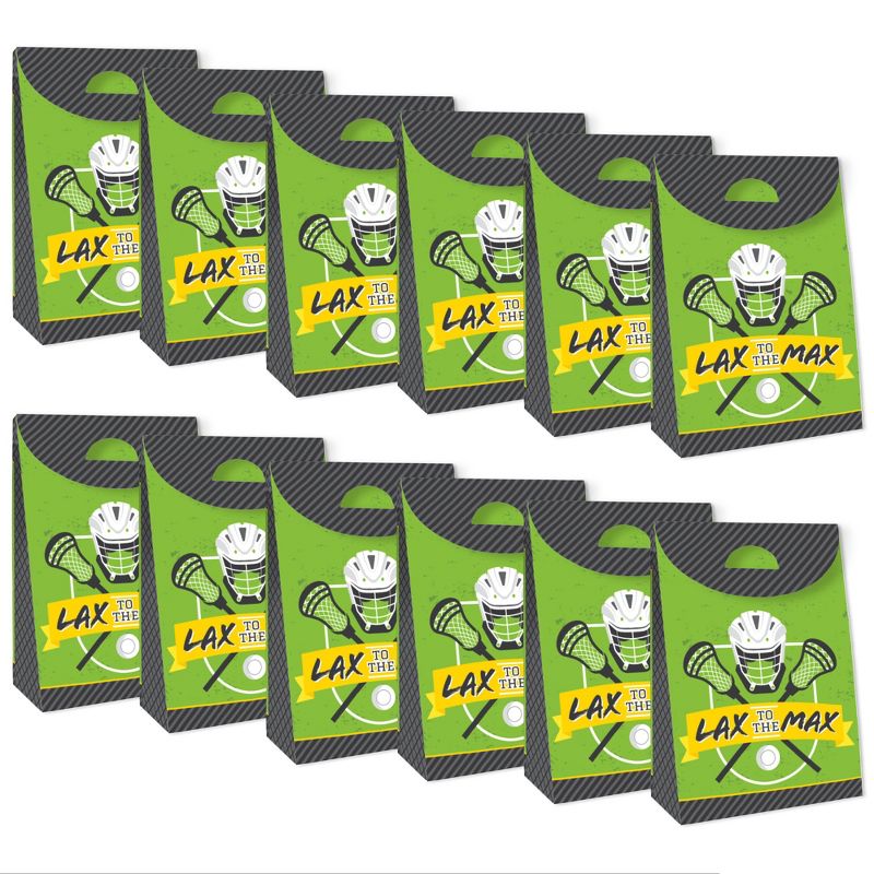 Big Dot of Happiness Lax to the Max Lacrosse Gift Favor Bags Party Goodie Boxes Set of 12, 5 of 9
