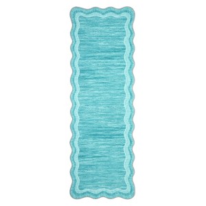 Washable Scalloped Rugs for Living Room Bedroom, Modern Solid Non Slip Rugs for Nursery Room Kids Room, Large Low Pile Carpet for Dining Room - 1 of 4