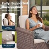 Buenhomino Patio Conversation Set 5-Pieces Wicker Outdoor Furniture Conversation Set with 3-Seat Sofa, 2 Swivel Rocker Chairs, 2 Ottomans - 2 of 4