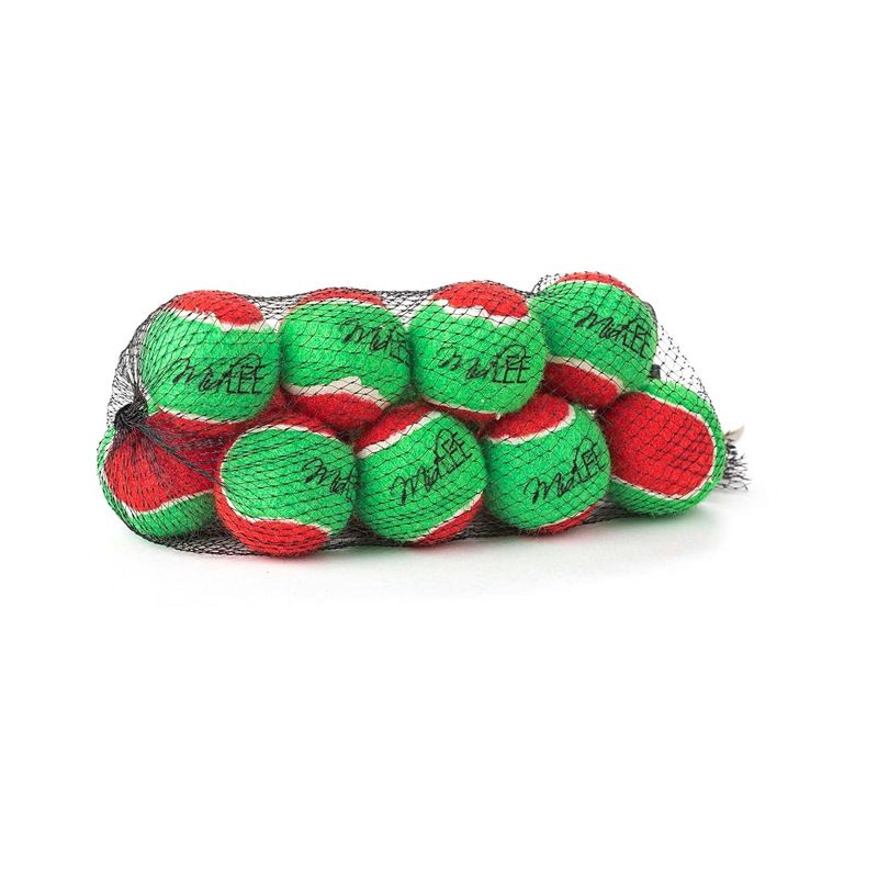 Midlee 1.5" Mini Squeaker Christmas Dog Tennis Balls - Red/Green Pack of 12, 4 of 9