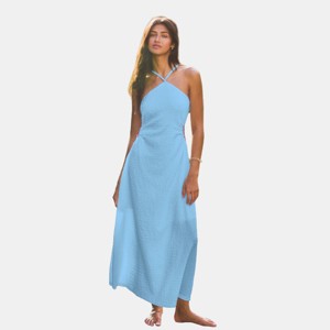 criss cross backless maxi dress Cupshe Tiki Terrace White Maxi Dress - White
