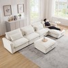 NicBex U-Shaped Corduroy Sectional Sofa,4 Seater Couch with 2 Storage Ottomans and 4 Waist Pillows for Living Room,Bedroom - 2 of 4