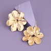 SOHI Women's Gold  Metallic Flora Drop Earrings - 2 of 3