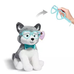 FAO Schwarz 12" Sparklers Husky with Removable Red Heart Glasses Toy Plush