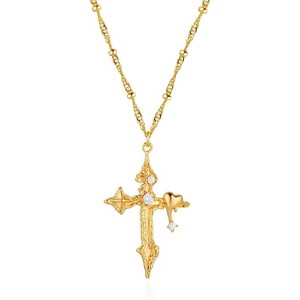 14K Gold Cross Necklace for Women – Dainty Faith Pendant Everyday Jewelry - 1 of 4