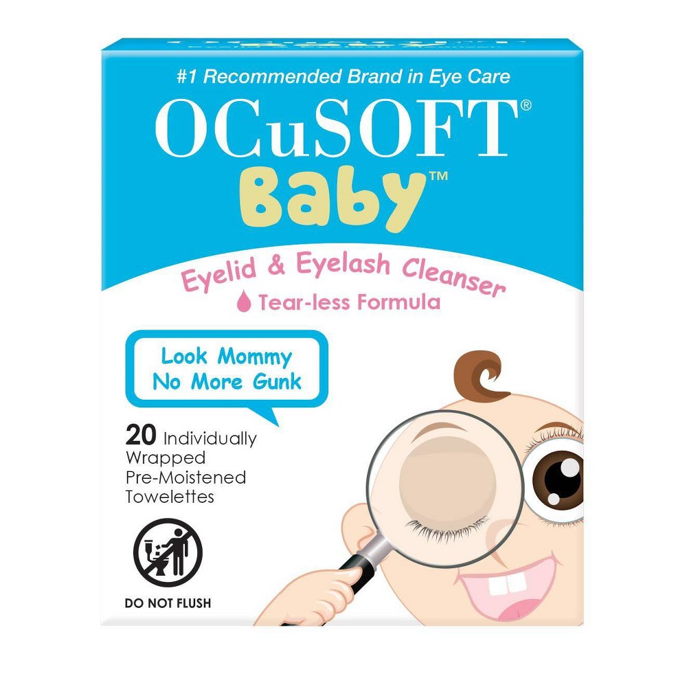 OCuSOFT Baby Eyelid & Eyelash Tear-less Cleanser Towelettes - 20ct
