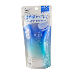 Rohto Mentholatum Skin Aqua Tone Up UV Essence SPF50+ PA+ Blue - 2.82 oz - Your Ultimate UV Filter: Sunscreen Meets Toning Perfection - 1 of 4