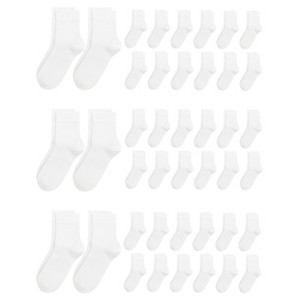Viscose Bamboo Kids Thin Crew Socks Uniform Boys Girls Bulk Value Unisex Basic Casual Soft Wholesale 48 Pairs - 1 of 4