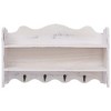 Aghana Digitals Vintage White Paulownia Wood Wall-Mounted Coat Rack with 2 Shelves & 4 Hooks for - 3 of 4