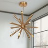 LNC Dgllnch 15-Lights 26" Gold Mid-Century Modern Sputnik  Integrated LED Chandelier, Polished Gold - 2 of 4