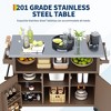 Outdoor Grill Cart with Storage Cabinet, Movable Outdoor Kitchen Island Prep Stand Station with Stainless Steel Tabletop - 4 of 4