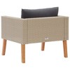 vidaXL Single Patio Sofa with Cushions Poly Rattan Beige - 4 of 4