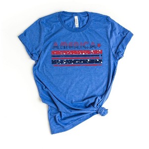 Simply Sage Market Women's America With Stars and Stripes Short Sleeve Graphic Tee - 1 of 3