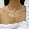 Adornia Tarnish Resistant 14k Gold Plated Paper Clip Chain Y-Necklace with Lobster Lock - 2 of 3