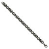 Black Bow Jewelry 8.5mm Stainless Steel Antiqued Fancy Cable Chain Bracelet, 8.25 Inch - 2 of 4