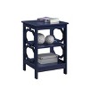 HomeStock End Table with Octagon Cut Out Sides and Three Tiers, Contemporary Accent Side Table with Spacious Open Shelves for Storage - 4 of 4
