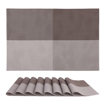 REGALWOVEN Kitchen Dining Table Washable Heat Resistant Wipeable PVC Placemats 8 Pcs