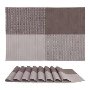 REGALWOVEN Kitchen Dining Table Washable Heat Resistant Wipeable PVC Placemats 8 Pcs - 1 of 4