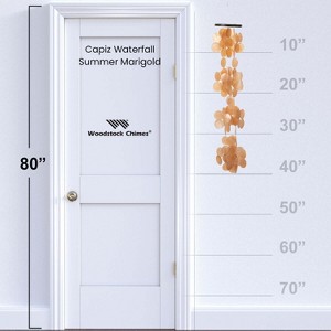 Woodstock Windchimes Capiz Waterfall Summer Marigold, Wind Chimes For Outside, Wind Chimes For Garden, Patio, and Outdoor Decor, 40"L - 1 of 4