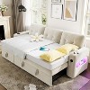 84" L-Shaped Sleeper Sofa Couch with Pull Out Bed, Storage Chaise, USB & Type-C Charging Ports, Convertible Sectional Sofa Bed with Velvet Upholstery - 3 of 4