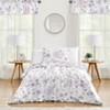 Sweet Jojo Designs Girl Twin Comforter Bedding Set Watercolor Floral Purple Pink and Grey 2pc. - 2 of 4