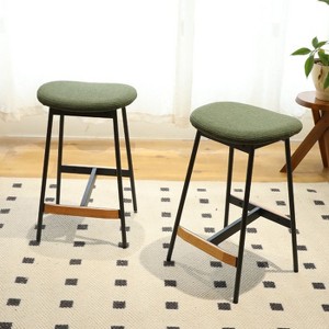 CAVINAS Modern Upholstered Counter Stool with Cushion Covers, Bar or Counter Height, Set of 2 - 1 of 4