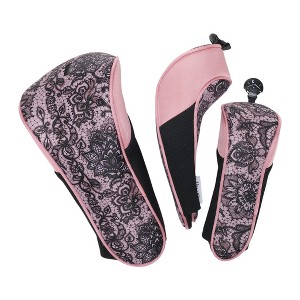 Glove It Women’s Golf Club Covers Set of 3 Driver, Wood, Hybrid, Rose Lace - 1 of 4