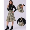 INSPIRE CHIC Women's Christmas Plaid Midi Tartan Pinafore Skirt - 2 of 4