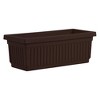 HC Companies 29.5 Inch Outdoor Fluted Plastic Venetian Flower Box for Patio, Flowers, Vegetables, or Succulents, Chocolate (4 Pack) - 2 of 4