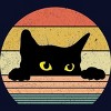 Junior's Design By Humans Cat Tee Retro Style By MeowShop T-Shirt - 2 of 3