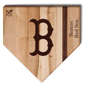 MLB 12-Inch Wooden Home Plate Cutting Board, Boston Red Sox