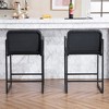 PAGED Modern Upholstered Bar Stools Set of 2, Counter Height Stools with Backs & Metal Frame for Cafe Kitchen Dining Room - 2 of 4