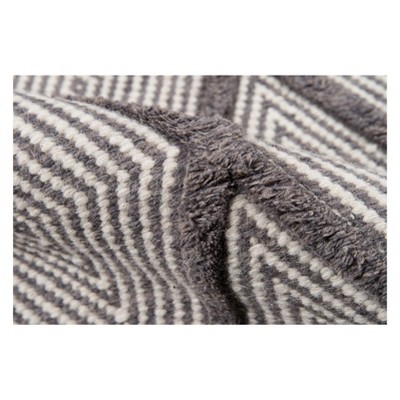 Handmade Woolen Comfort 60" Rectangular Blue Diamond Rug